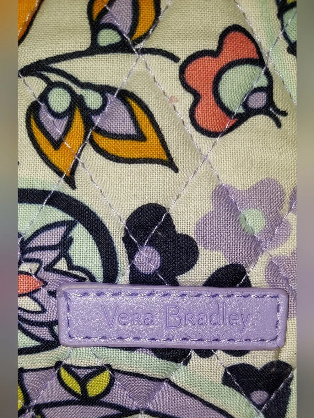 Vera Bradley Pastel Paisley Laptop Bag with Lilac Strap